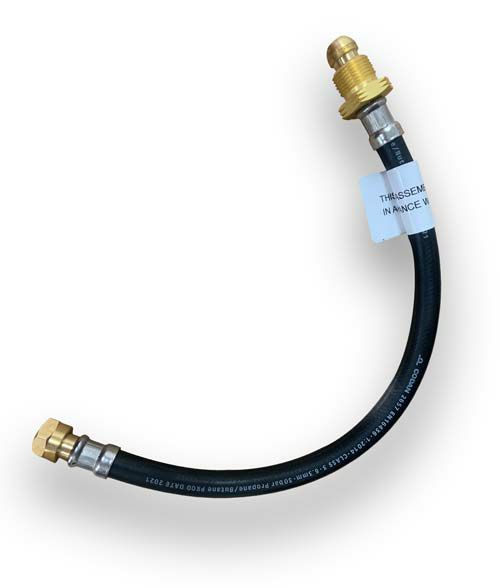 LPG Propane Pigtail POL x W20 (20") (20") Black Rubber Hose